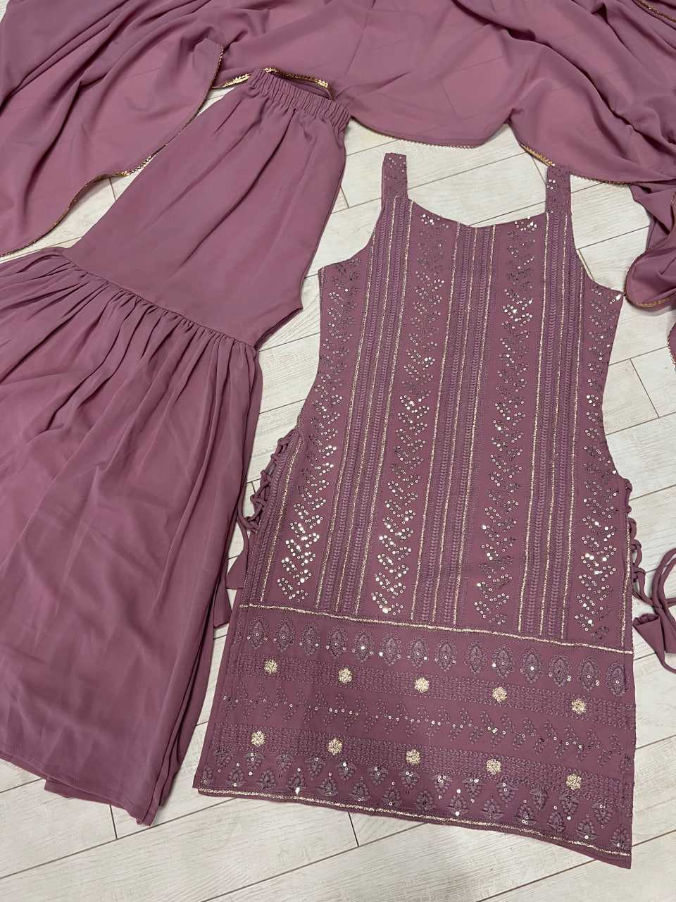 Ynf Georgette KESH504 163 Suits & Dresses Wedding Collections Festive Collections Wholesale Sharara Salwar Suits Georgette Suit Wedding Outfits Manufacturer