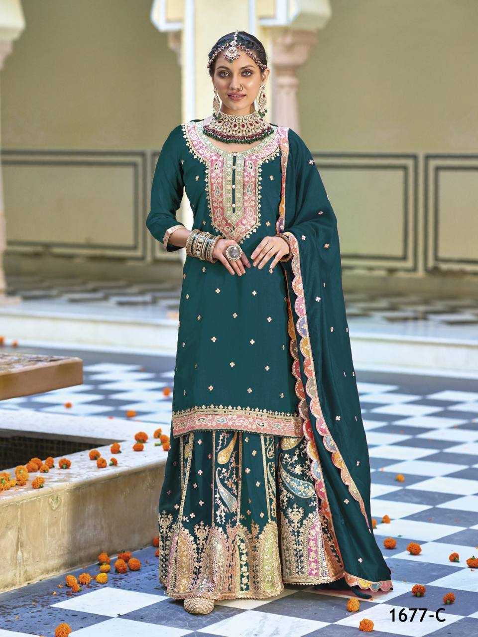 Ynf Georgette KESH504 1677 Suits & Dresses Wholesale Sharara Salwar Suits Embroidery Suits Georgette Suit Manufacturer