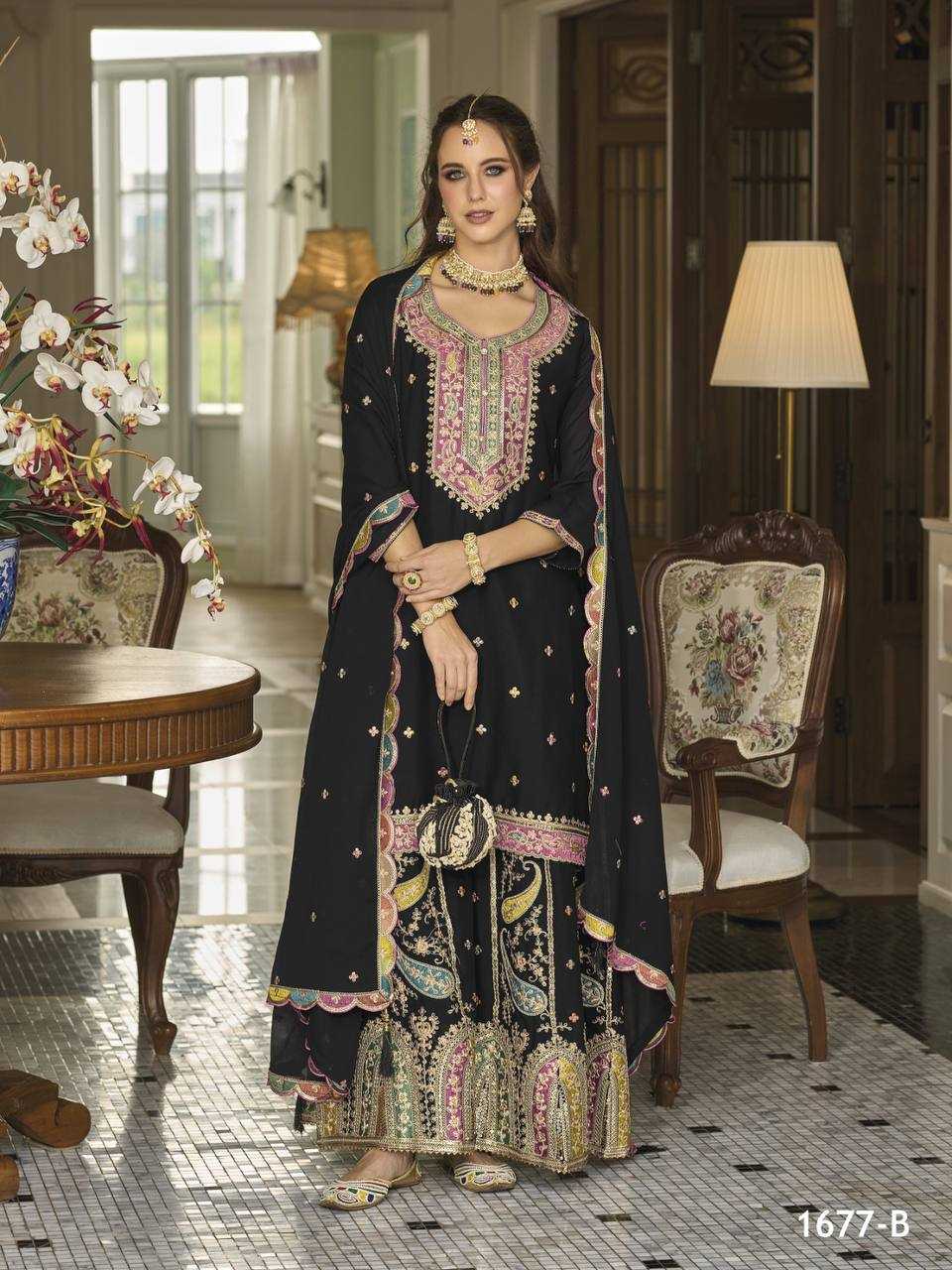 Ynf Georgette KESH504 1677 Suits & Dresses Wholesale Sharara Salwar Suits Embroidery Suits Georgette Suit Manufacturer
