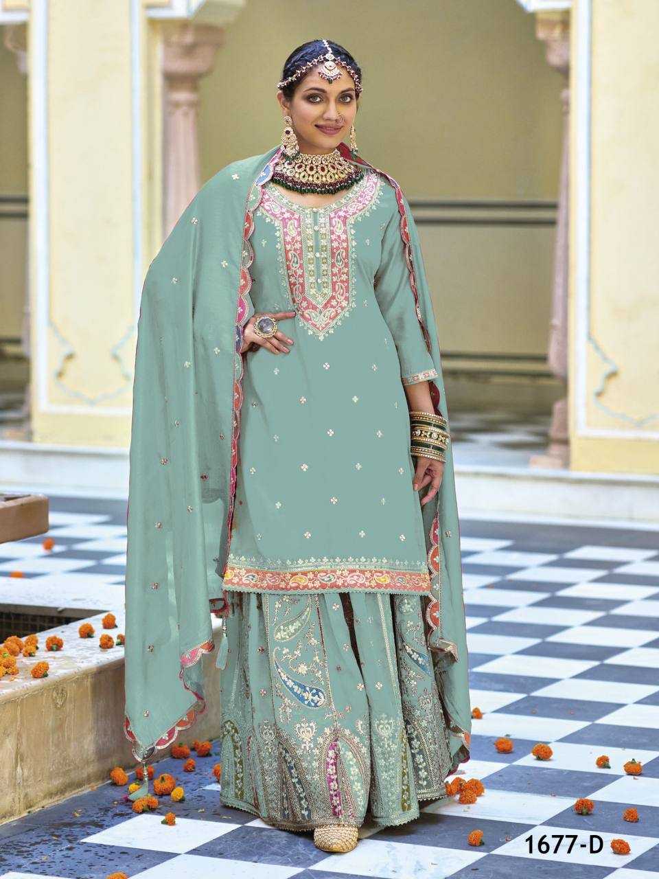 Ynf Georgette KESH504 1677 Suits & Dresses Wholesale Sharara Salwar Suits Embroidery Suits Georgette Suit Manufacturer