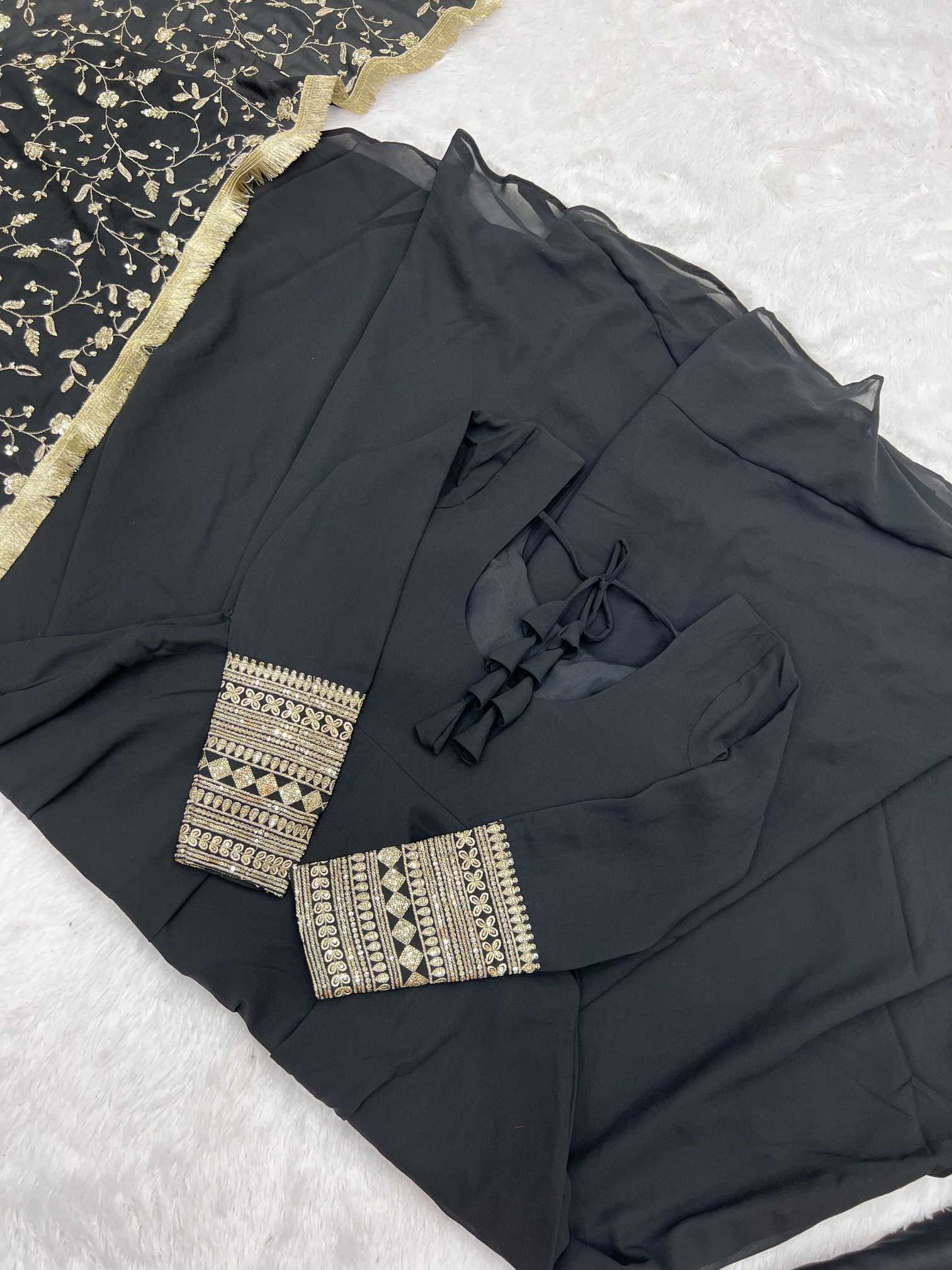 Ynf Georgette KESH504 241 Gowns Wholesale Fancy Gowns Sequin Gowns Manufacturer