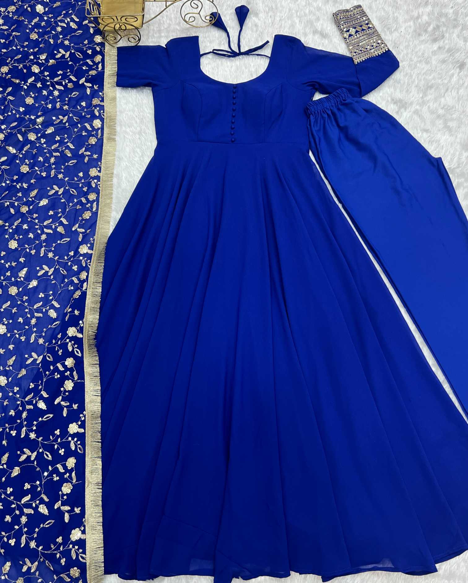 Ynf Georgette KESH504 241 Gowns Wholesale Fancy Gowns Sequin Gowns Manufacturer