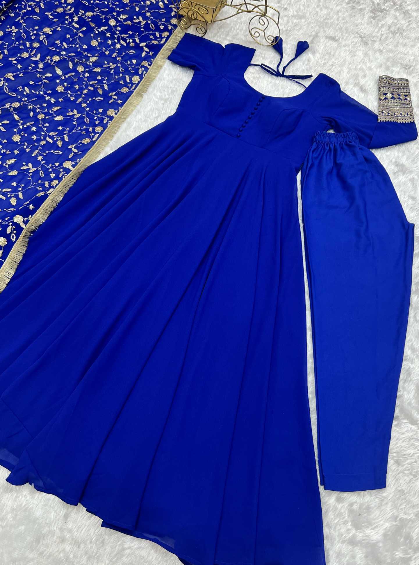 Ynf Georgette KESH504 241 Gowns Wholesale Fancy Gowns Sequin Gowns Manufacturer
