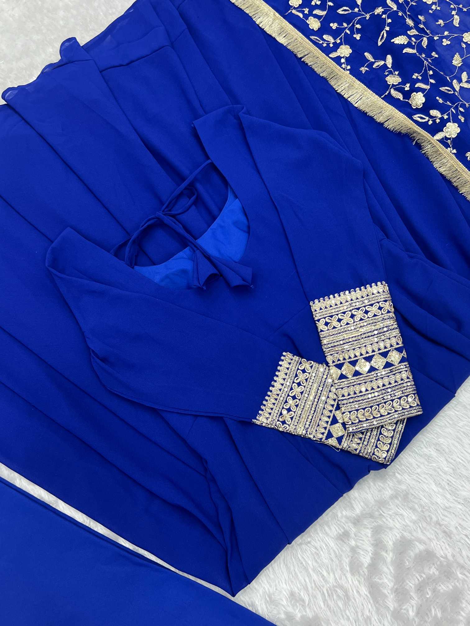 Ynf Georgette KESH504 241 Gowns Wholesale Fancy Gowns Sequin Gowns Manufacturer