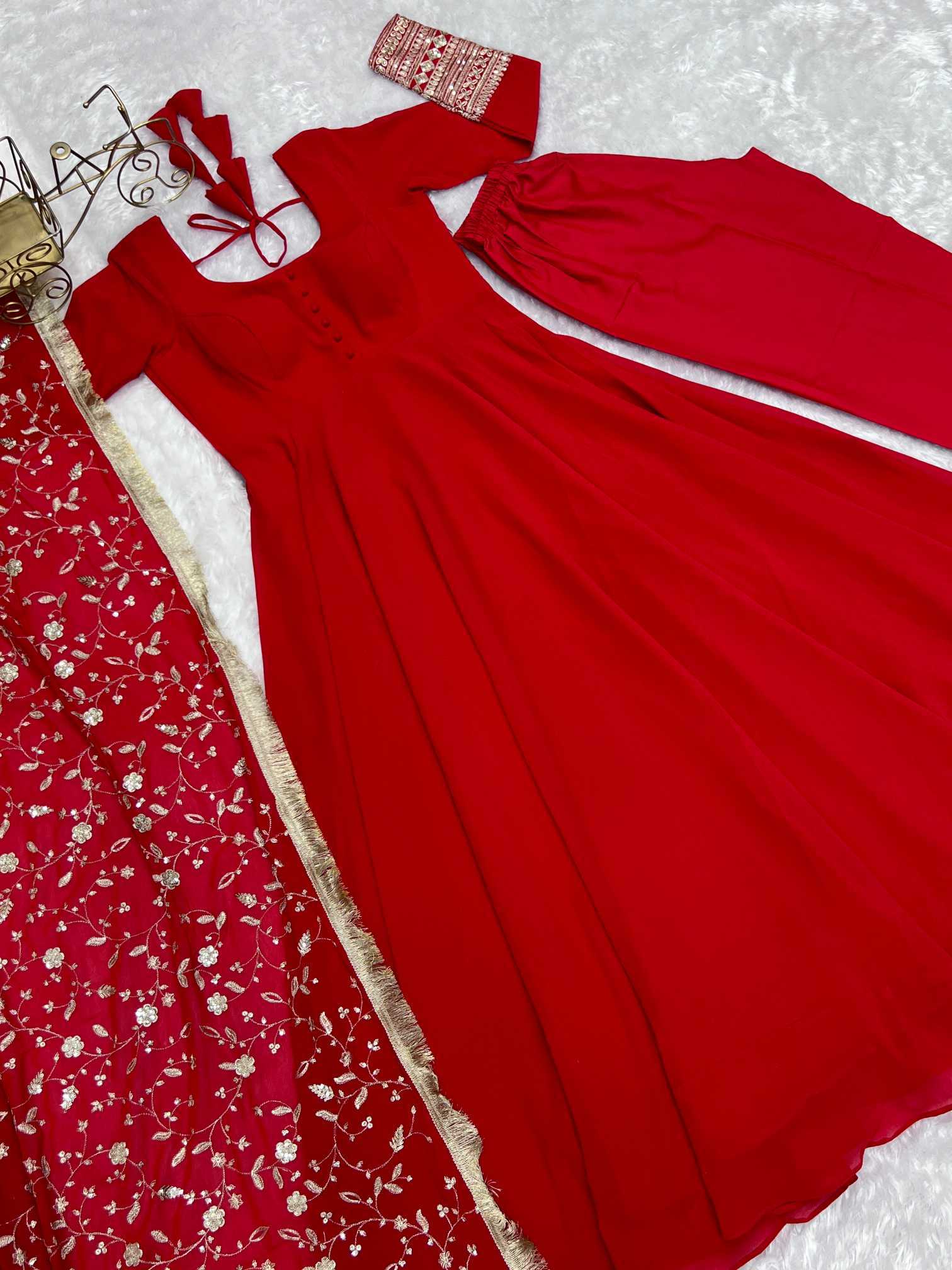 Ynf Georgette KESH504 241 Gowns Wholesale Fancy Gowns Sequin Gowns Manufacturer