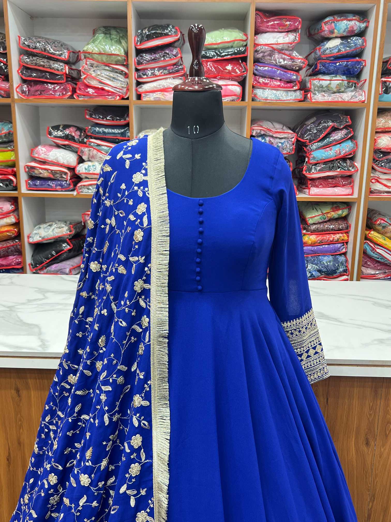Ynf Georgette KESH504 241 Gowns Wholesale Fancy Gowns Sequin Gowns Manufacturer
