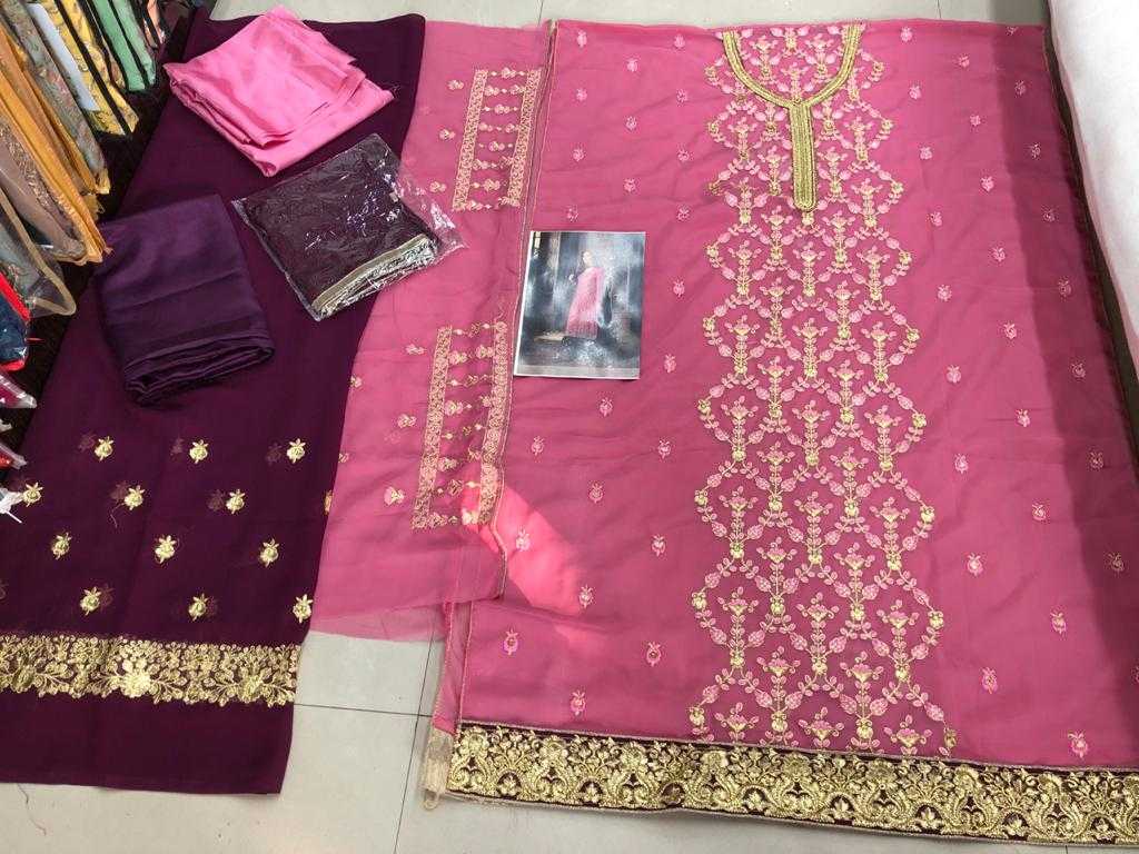 Ynf Georgette KESH504 47001 Suits & Dresses Wholesale Georgette Suit Semi Stitched Suits Semi-Stitched Suits Manufacturer