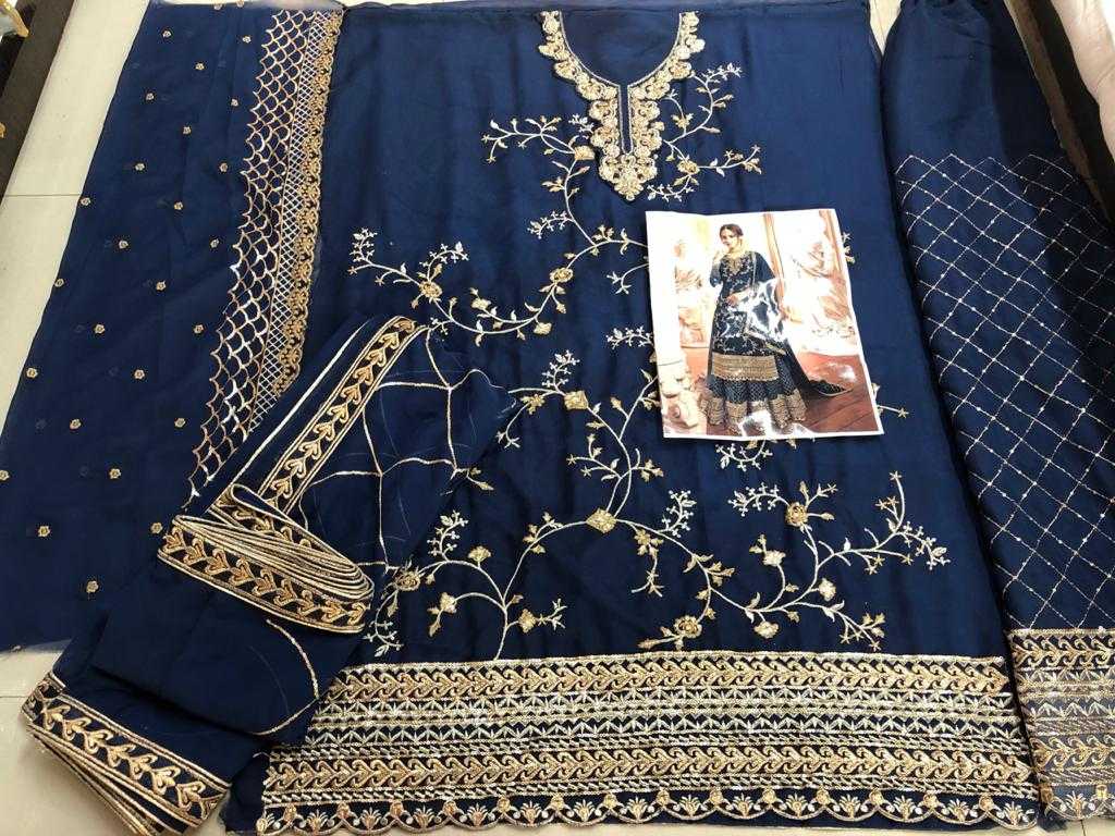 Ynf Georgette KESH504 4902 Suits & Dresses Wholesale Georgette Suit Semi Stitched Suits Semi-Stitched Suits Manufacturer