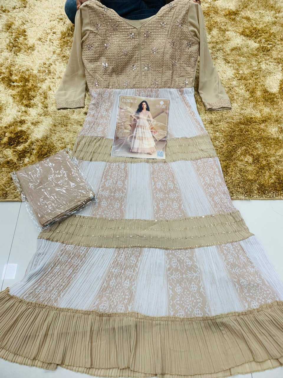 Ynf Georgette KESH504 5502 Gowns Wholesale Fancy Gowns Embroidery Gowns Long Gowns Manufacturer