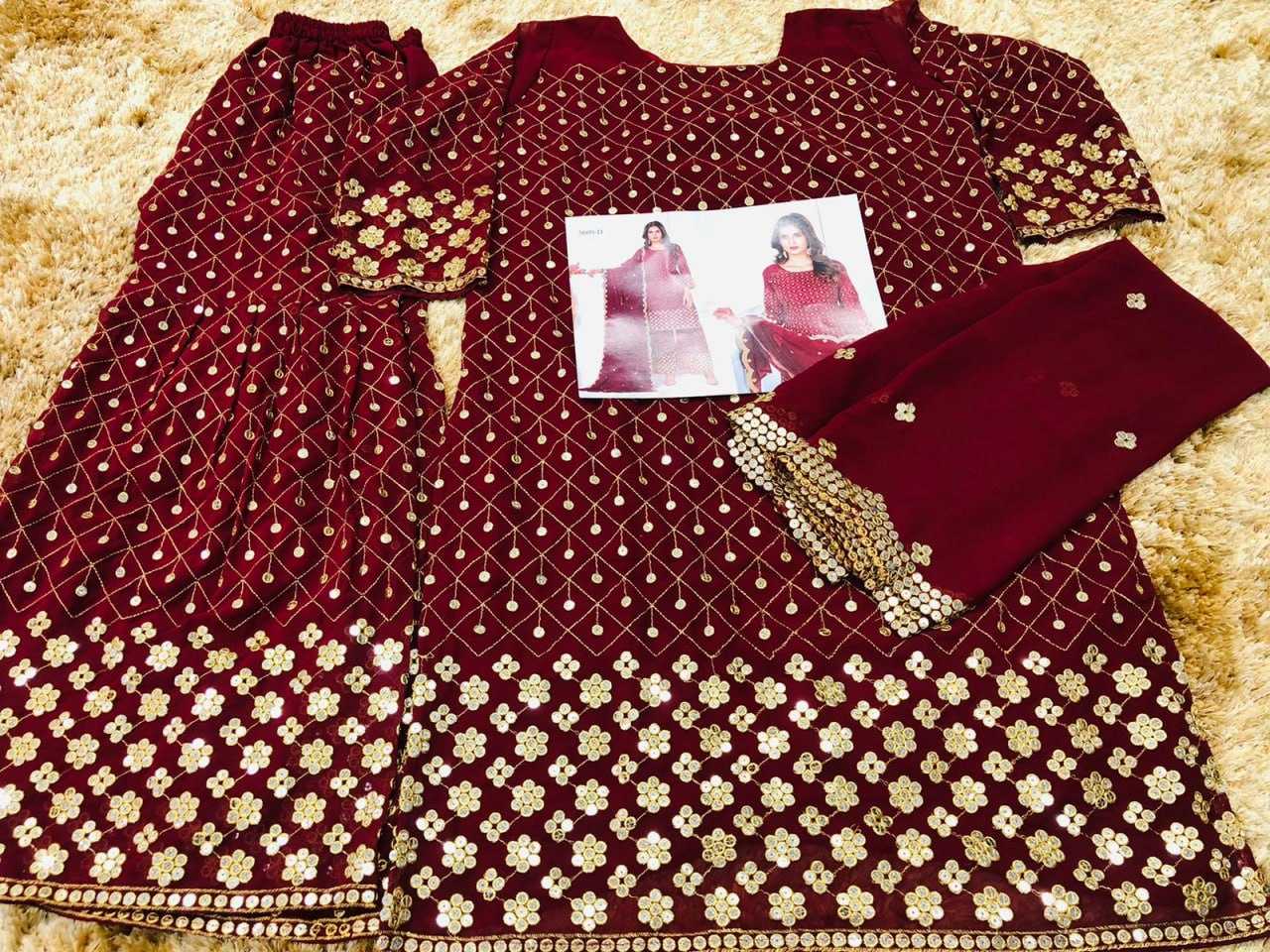 Ynf Georgette KESH504 5609 Suits & Dresses Wedding Collections Festive Collections Wholesale Embroidery Suits Georgette Suit Semi Stitched Suits Manufacturer