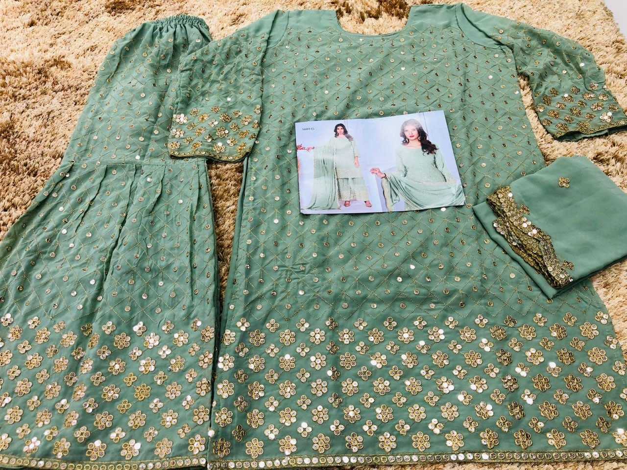 Ynf Georgette KESH504 5609 Suits & Dresses Wedding Collections Festive Collections Wholesale Embroidery Suits Georgette Suit Semi Stitched Suits Manufacturer