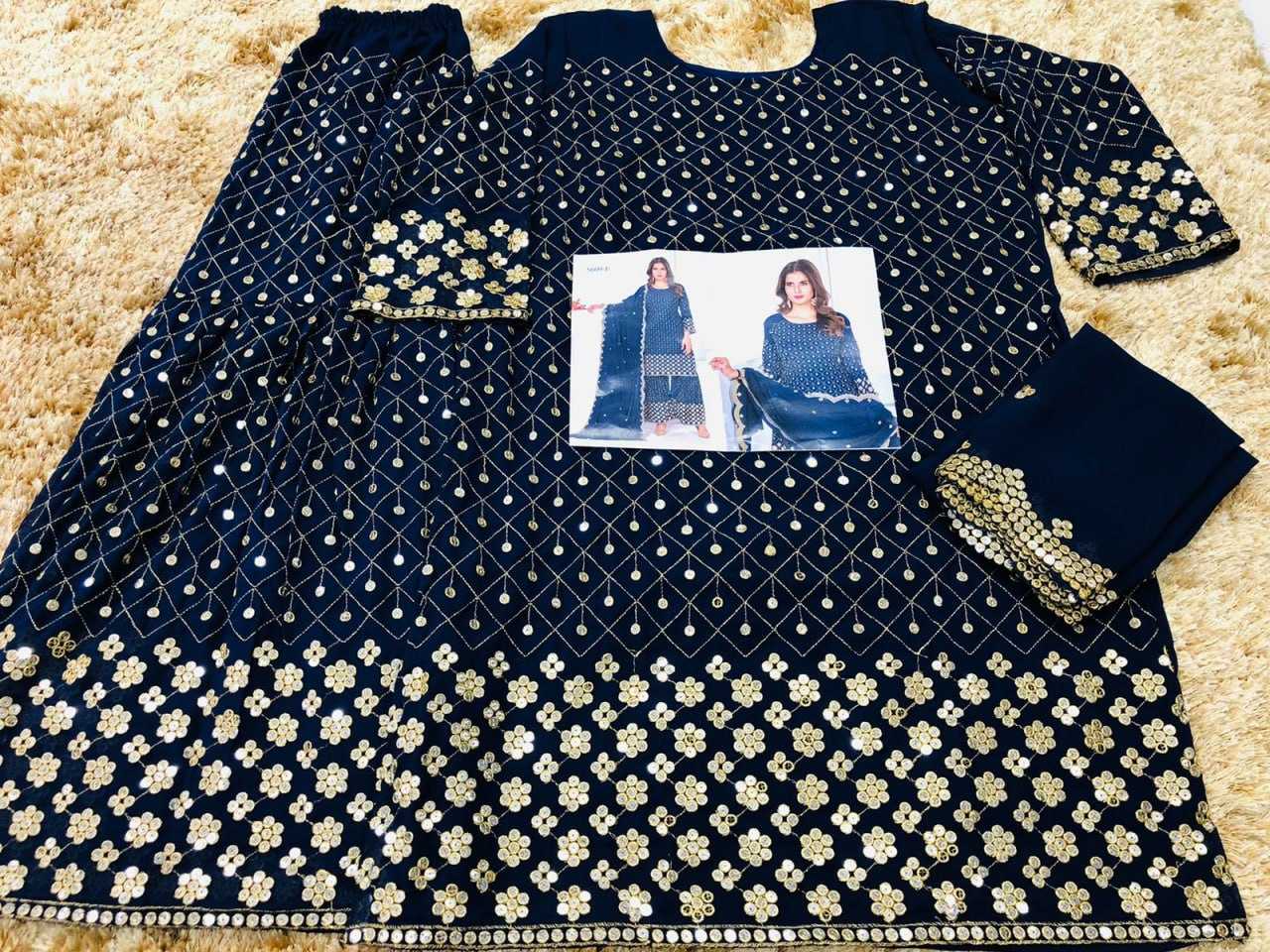 Ynf Georgette KESH504 5609 Suits & Dresses Wedding Collections Festive Collections Wholesale Embroidery Suits Georgette Suit Semi Stitched Suits Manufacturer