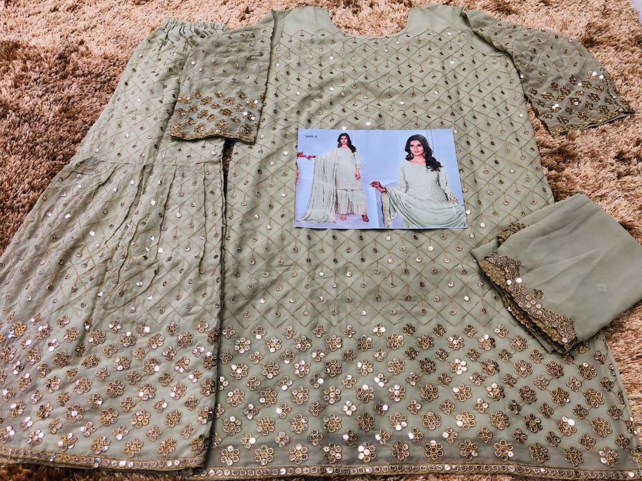 Ynf Georgette KESH504 5609 Suits & Dresses Wedding Collections Festive Collections Wholesale Embroidery Suits Georgette Suit Semi Stitched Suits Manufacturer