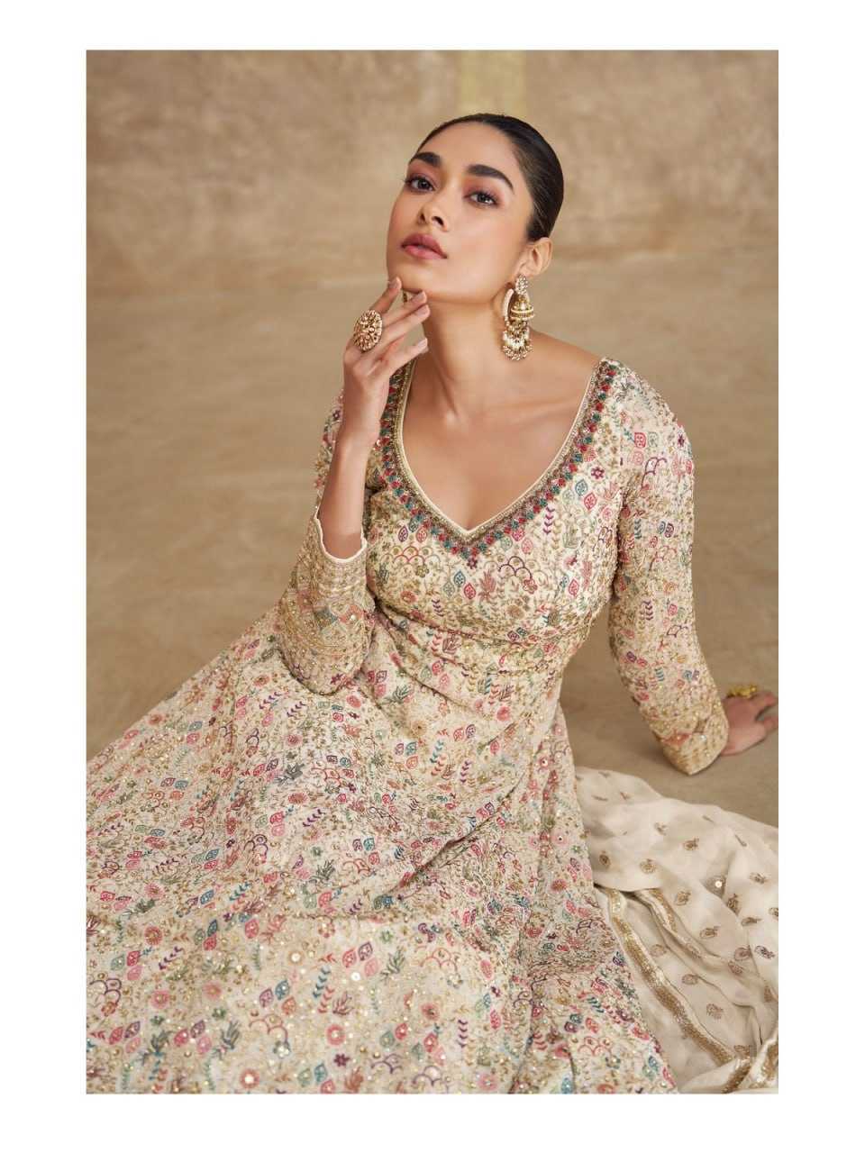 Ynf Georgette KESH504 5651 Gowns Wholesale Fancy Gowns Anarkali Gown Party Gowns Floor-Length Gowns Sequin Gowns Manufacturer