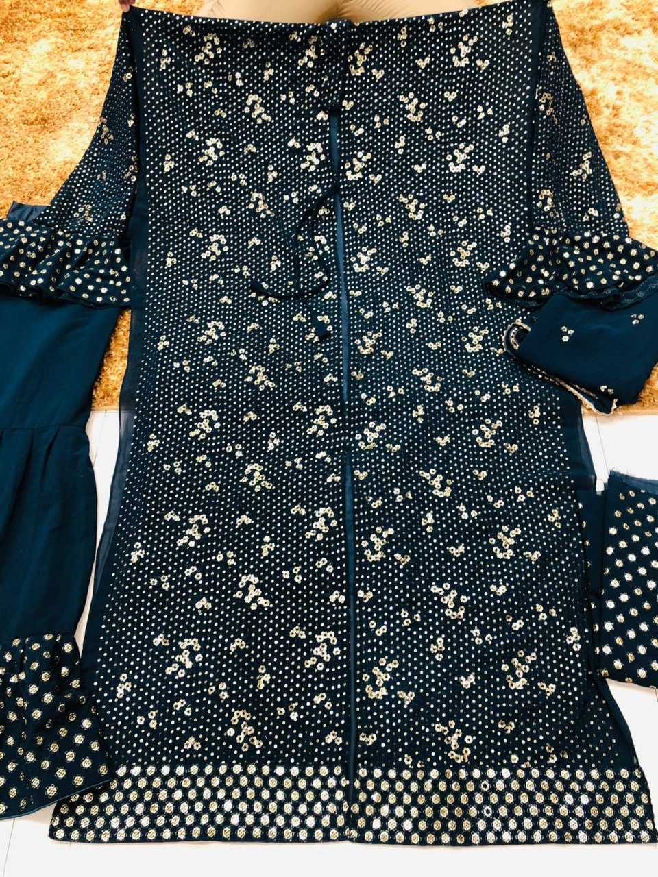 Ynf Georgette KESH504 7106 Suits & Dresses Wedding Collections Festive Collections Wholesale Embroidery Suits Georgette Suit Semi Stitched Suits Manufacturer