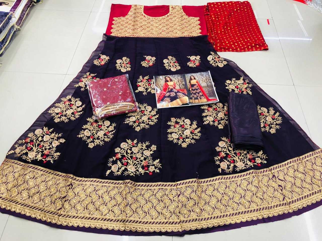 Ynf Georgette KESH504 7754 Gowns Wholesale Embroidery Gowns Long Gowns Georgette Gown Manufacturer