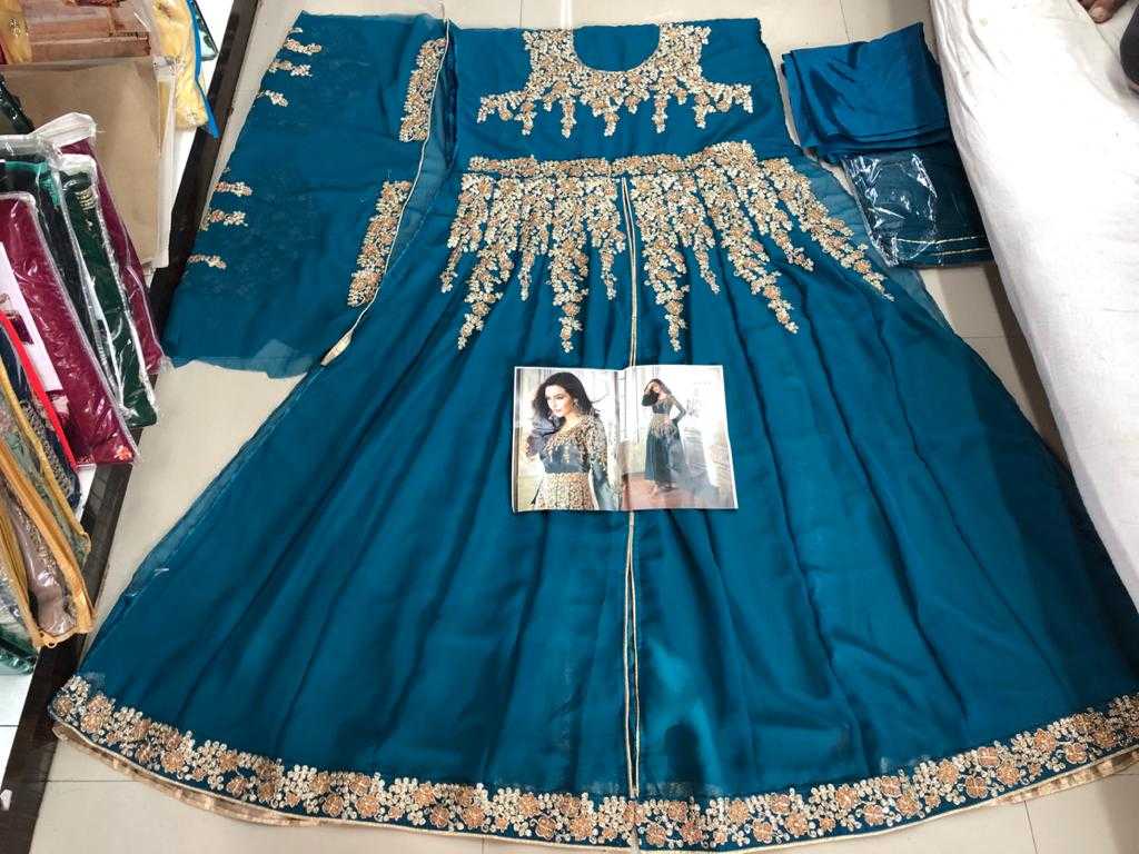 Ynf Georgette KESH504 8204 Gowns Wedding Collections Festive Collections Wholesale Semi Stitched Suits Gown Dresses Wedding Outfits Manufacturer