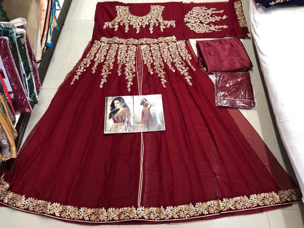 Ynf Georgette KESH504 8204 Gowns Wedding Collections Festive Collections Wholesale Semi Stitched Suits Gown Dresses Wedding Outfits Manufacturer
