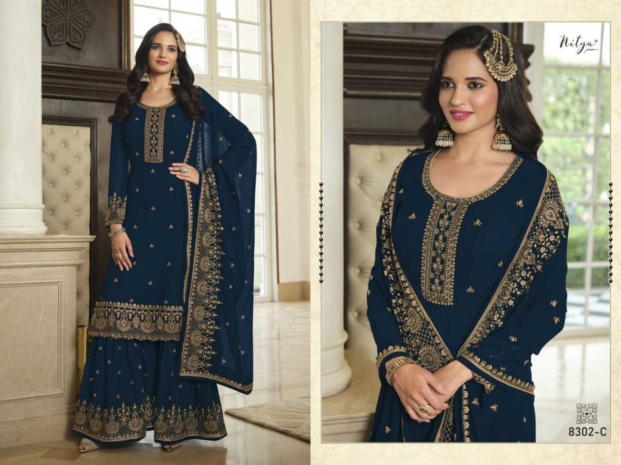 Ynf Georgette KESH504 8302 Suits & Dresses Wholesale Georgette Suit Semi Stitched Suits Semi-Stitched Suits Manufacturer