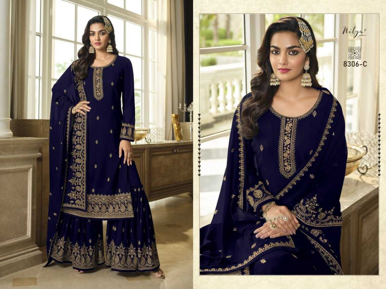 Ynf Georgette KESH504 8302 Suits & Dresses Wholesale Georgette Suit Semi Stitched Suits Semi-Stitched Suits Manufacturer
