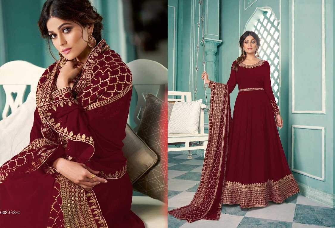 Ynf Georgette KESH504 8338 Gowns Wedding Collections Festive Collections Wholesale Embroidery Gowns Georgette Gown Wedding Outfits Manufacturer