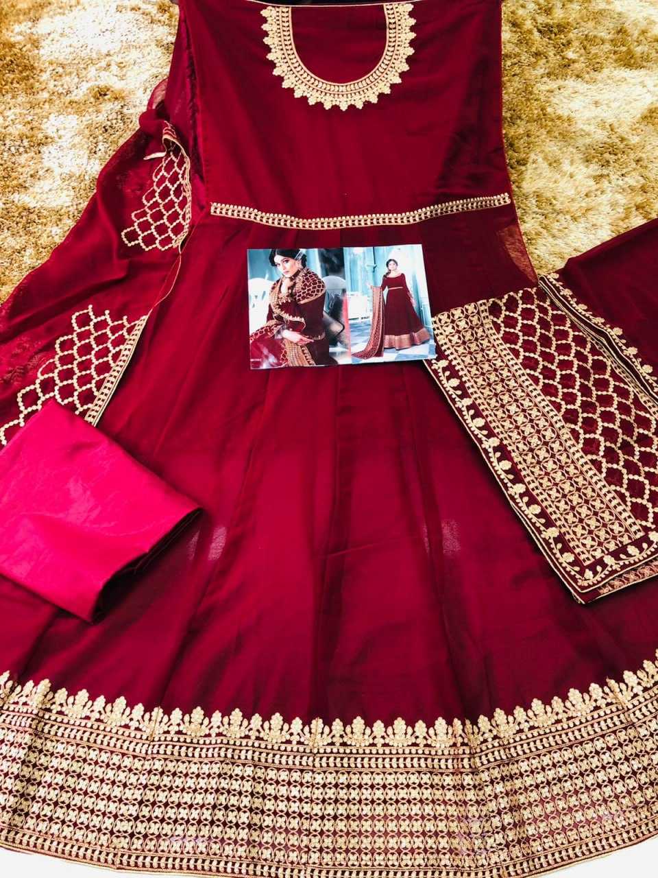 Ynf Georgette KESH504 8338 Gowns Wedding Collections Festive Collections Wholesale Embroidery Gowns Georgette Gown Wedding Outfits Manufacturer
