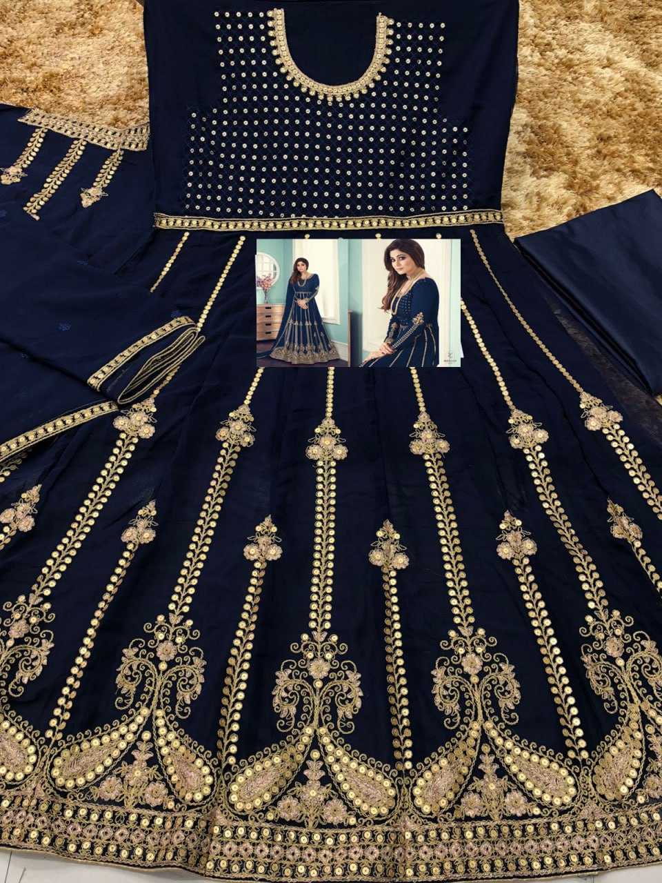 Ynf Georgette KESH504 8543 Gowns Wedding Collections Bollywood Collections Wholesale Embroidery Gowns Georgette Gown Shamita Shetty Manufacturer
