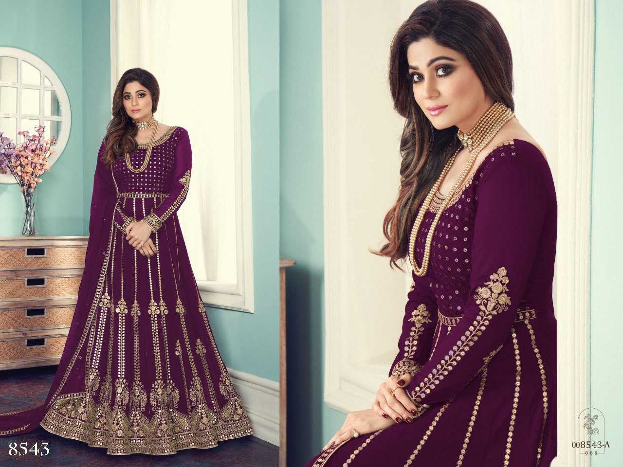 Ynf Georgette KESH504 8543 Gowns Wedding Collections Bollywood Collections Wholesale Embroidery Gowns Georgette Gown Shamita Shetty Manufacturer