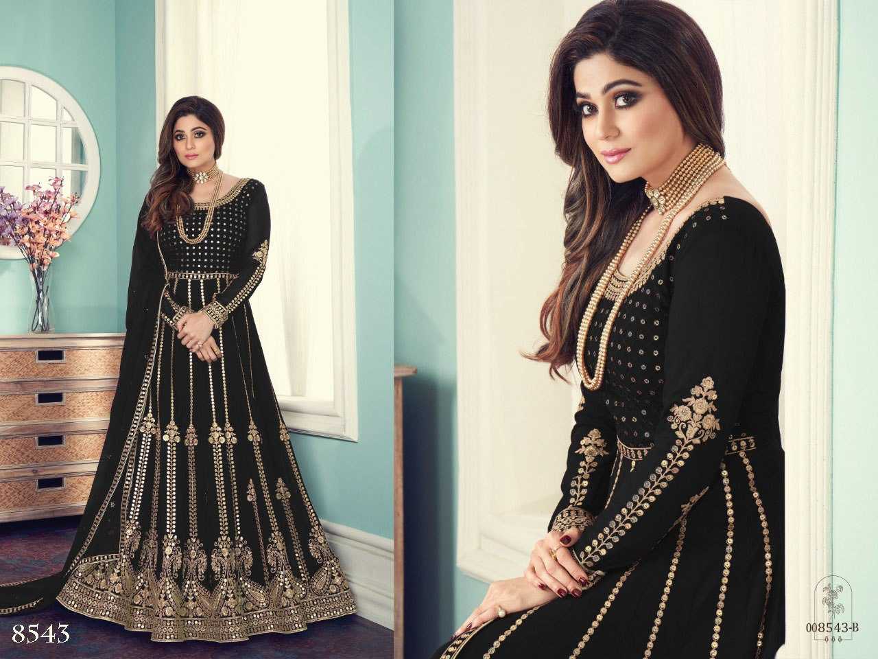 Ynf Georgette KESH504 8543 Gowns Wedding Collections Bollywood Collections Wholesale Embroidery Gowns Georgette Gown Shamita Shetty Manufacturer
