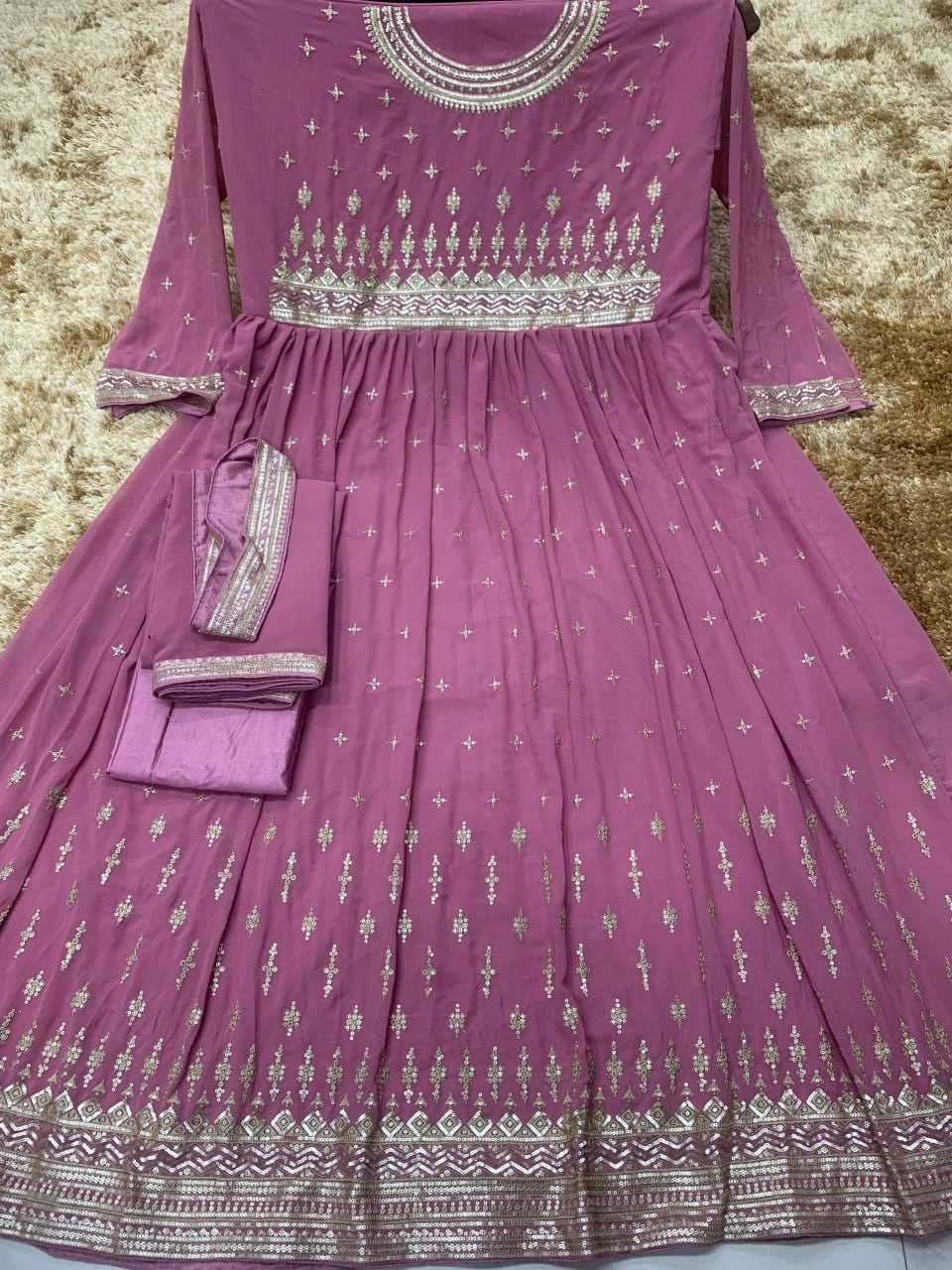 Ynf Georgette KESH504 9293 Gowns Wedding Collections Bollywood Collections Wholesale Embroidery Gowns Georgette Gown Gown With Dupatta Manufacturer