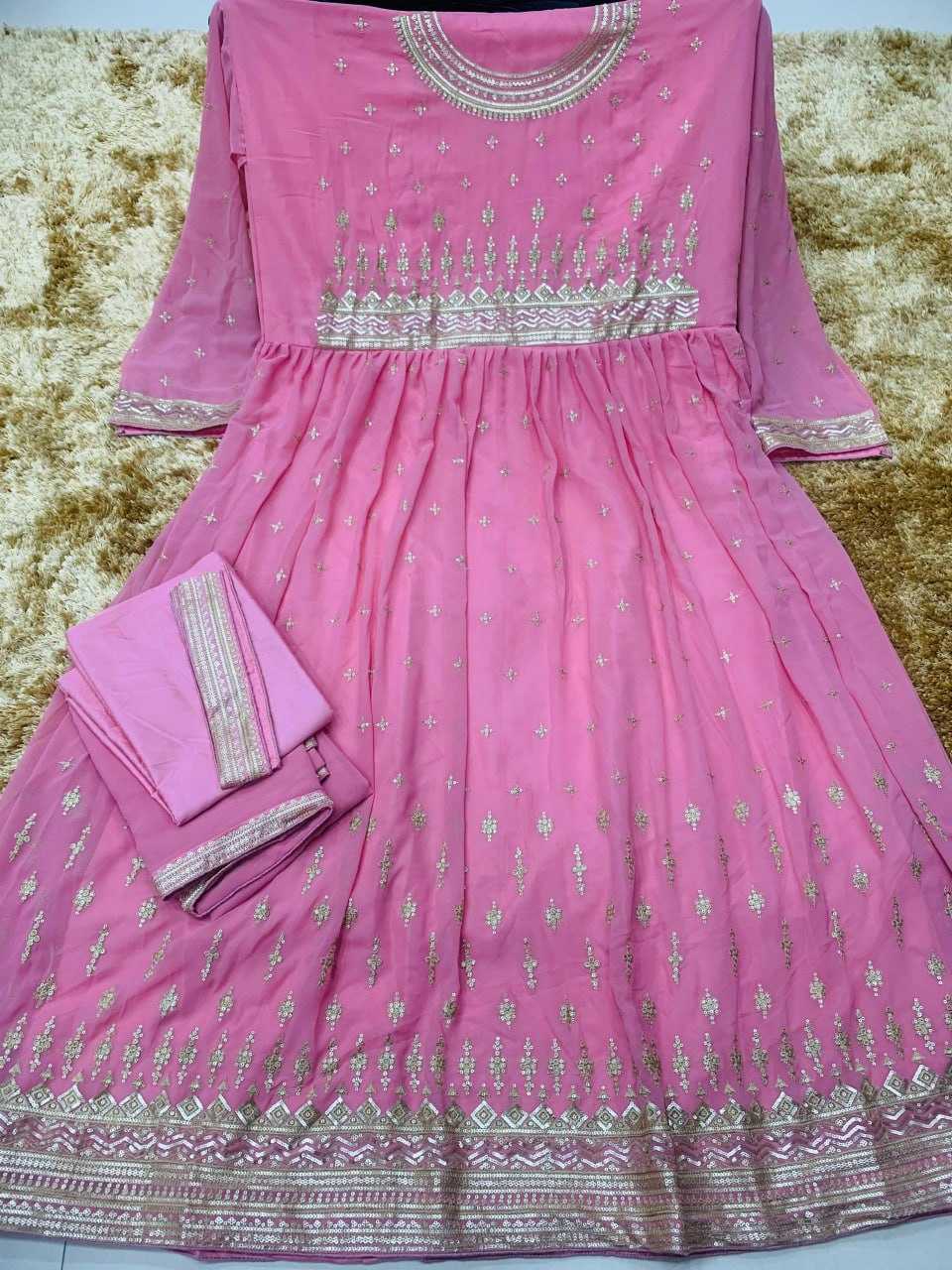 Ynf Georgette KESH504 9293 Gowns Wedding Collections Bollywood Collections Wholesale Embroidery Gowns Georgette Gown Gown With Dupatta Manufacturer