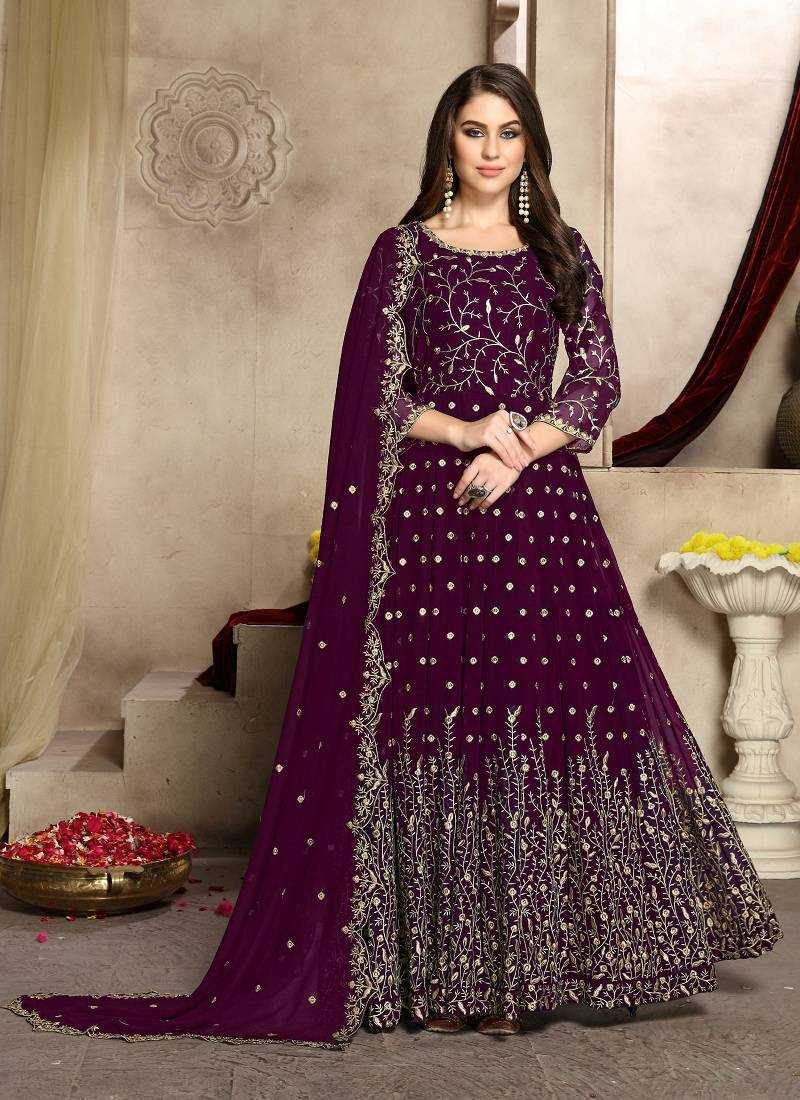 Ynf Georgette KESH504 94001 Gowns Wholesale Embroidery Gowns Long Gowns Georgette Gown Manufacturer