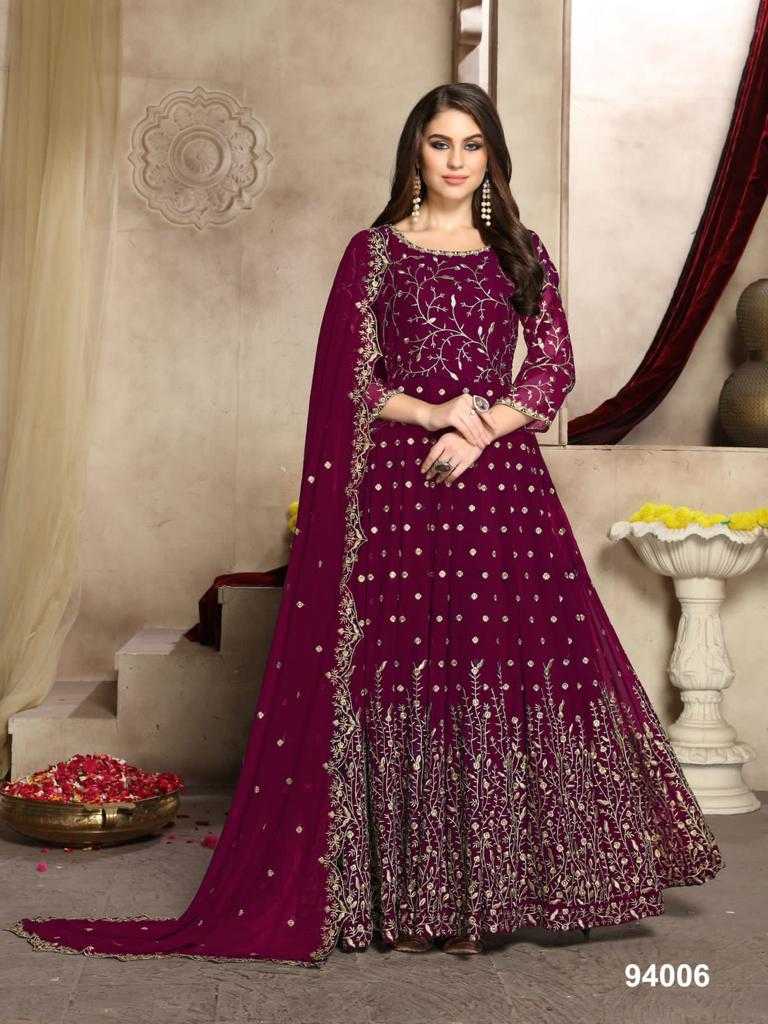 Ynf Georgette KESH504 94001 Gowns Wholesale Embroidery Gowns Long Gowns Georgette Gown Manufacturer