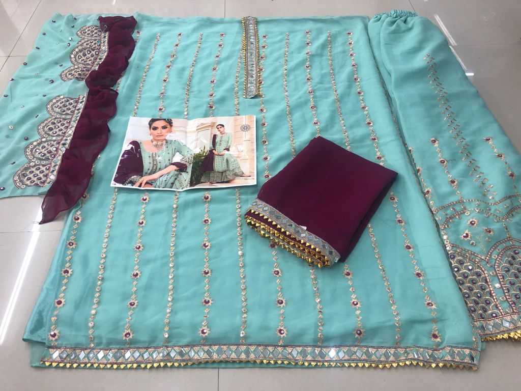 Ynf Georgette KESH504 9704 Suits & Dresses Wholesale Georgette Suit Semi Stitched Suits Semi-Stitched Suits Manufacturer
