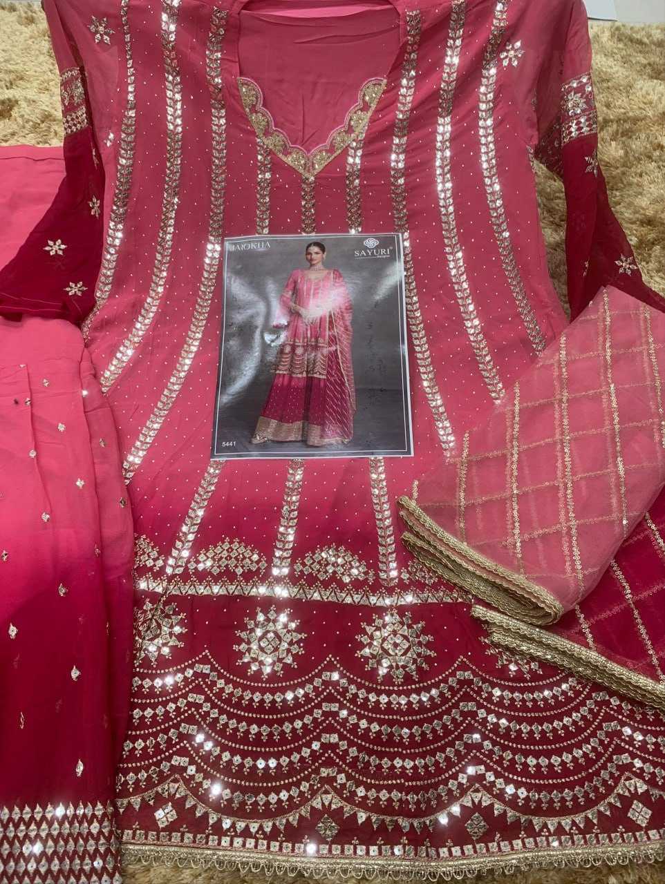 Ynf Georgette KESH504 JAROKHA Suits & Dresses Wholesale Georgette Suit Embroidered Suits Semi-Stitched Suits Manufacturer