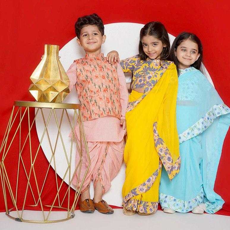 Ynf Georgette KESH505 324 Kids Wear Wholesale Kids Saree Dress Manufacturer