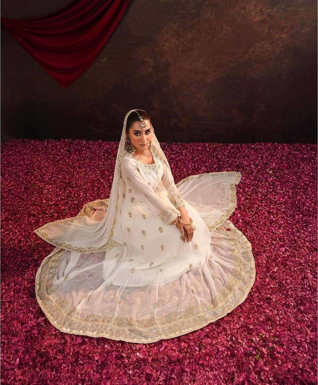 Ynf Georgette KESH506 122 Gowns Wholesale Fancy Gowns Embroidery Gowns Designer Gowns Manufacturer
