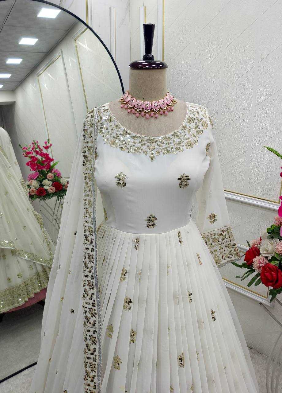 Ynf Georgette KESH506 122 Gowns Wholesale Fancy Gowns Embroidery Gowns Designer Gowns Manufacturer