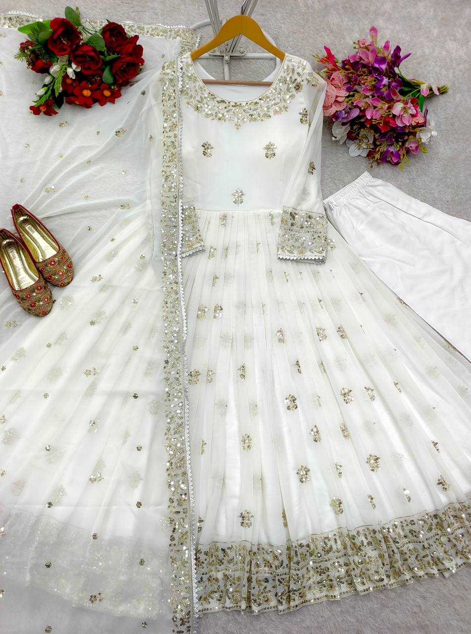 Ynf Georgette KESH506 122 Gowns Wholesale Fancy Gowns Embroidery Gowns Designer Gowns Manufacturer