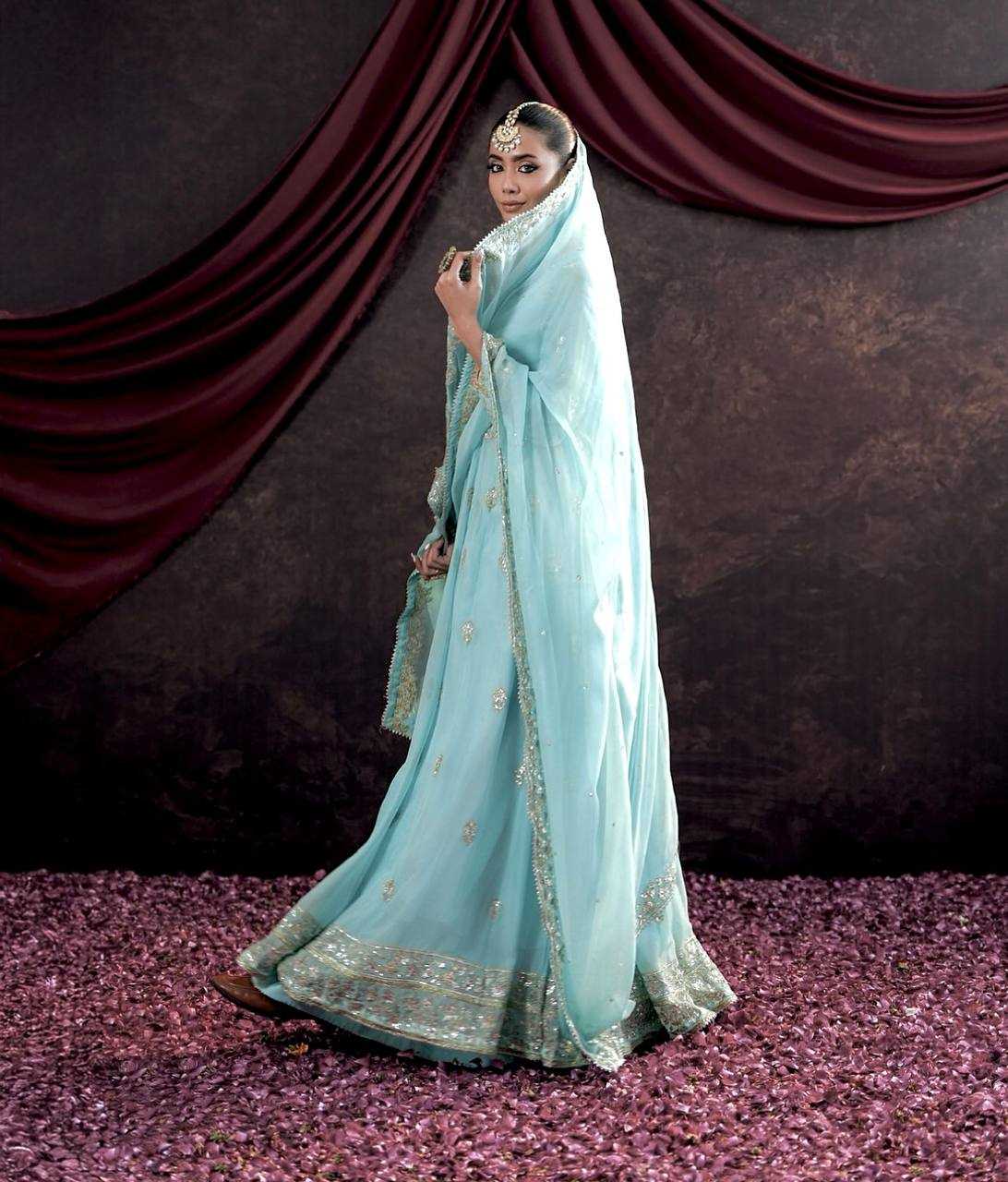 Ynf Georgette KESH506 122 Gowns Wholesale Fancy Gowns Embroidery Gowns Designer Gowns Manufacturer