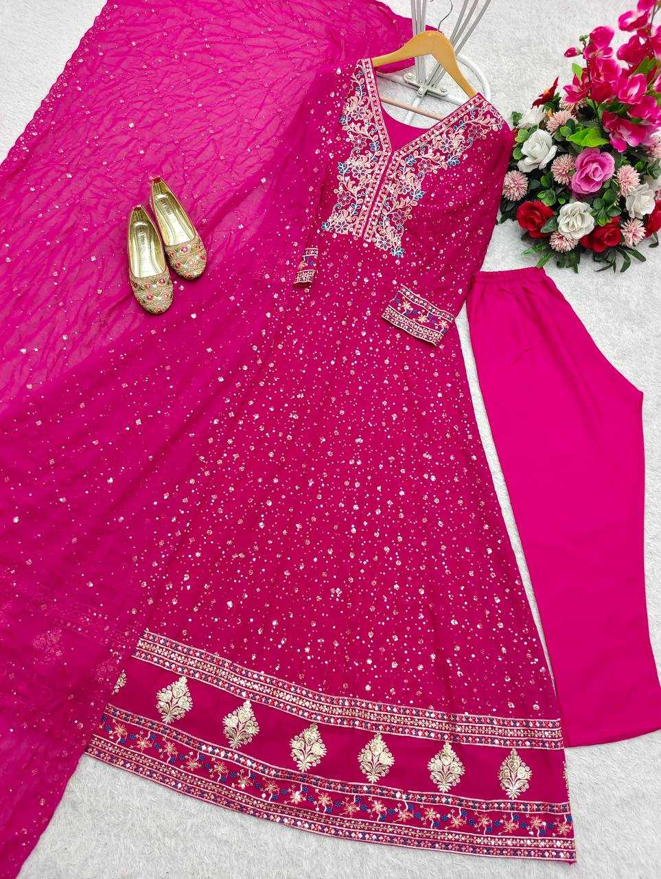 Ynf Georgette KESH506 138 Gowns Wholesale Fancy Gowns Embroidery Gowns Designer Gowns Manufacturer