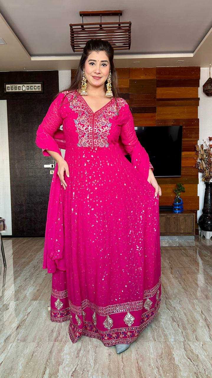 Ynf Georgette KESH506 138 Gowns Wholesale Fancy Gowns Embroidery Gowns Designer Gowns Manufacturer