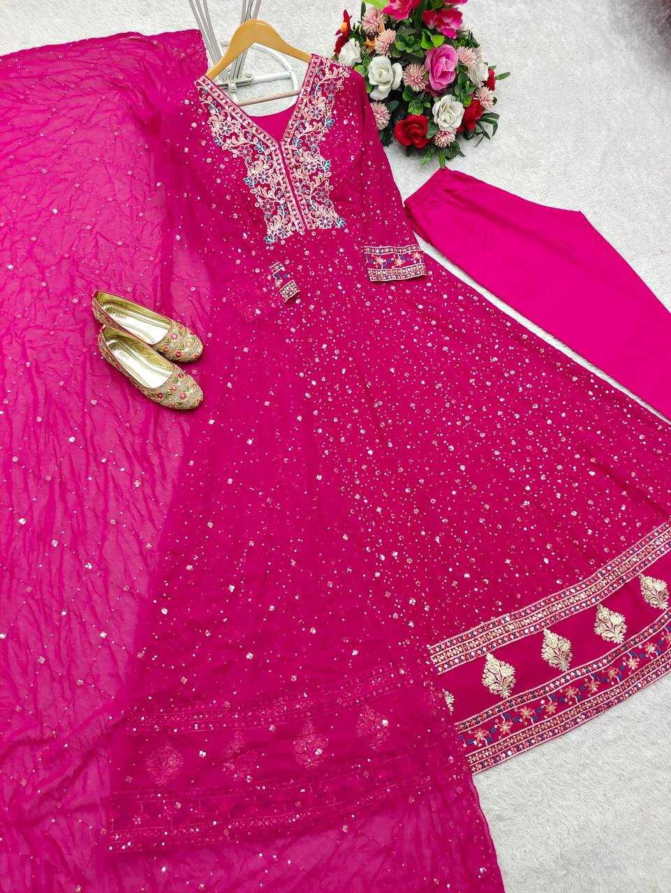 Ynf Georgette KESH506 138 Gowns Wholesale Fancy Gowns Embroidery Gowns Designer Gowns Manufacturer