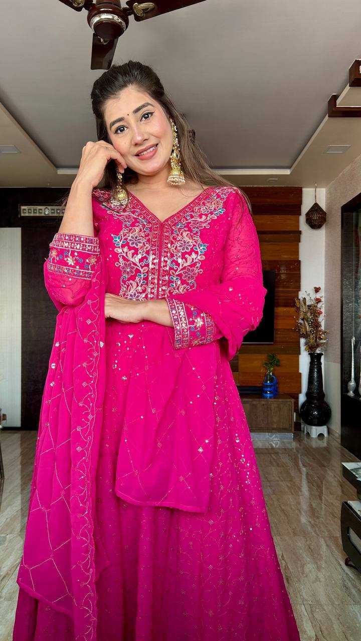 Ynf Georgette KESH506 138 Gowns Wholesale Fancy Gowns Embroidery Gowns Designer Gowns Manufacturer