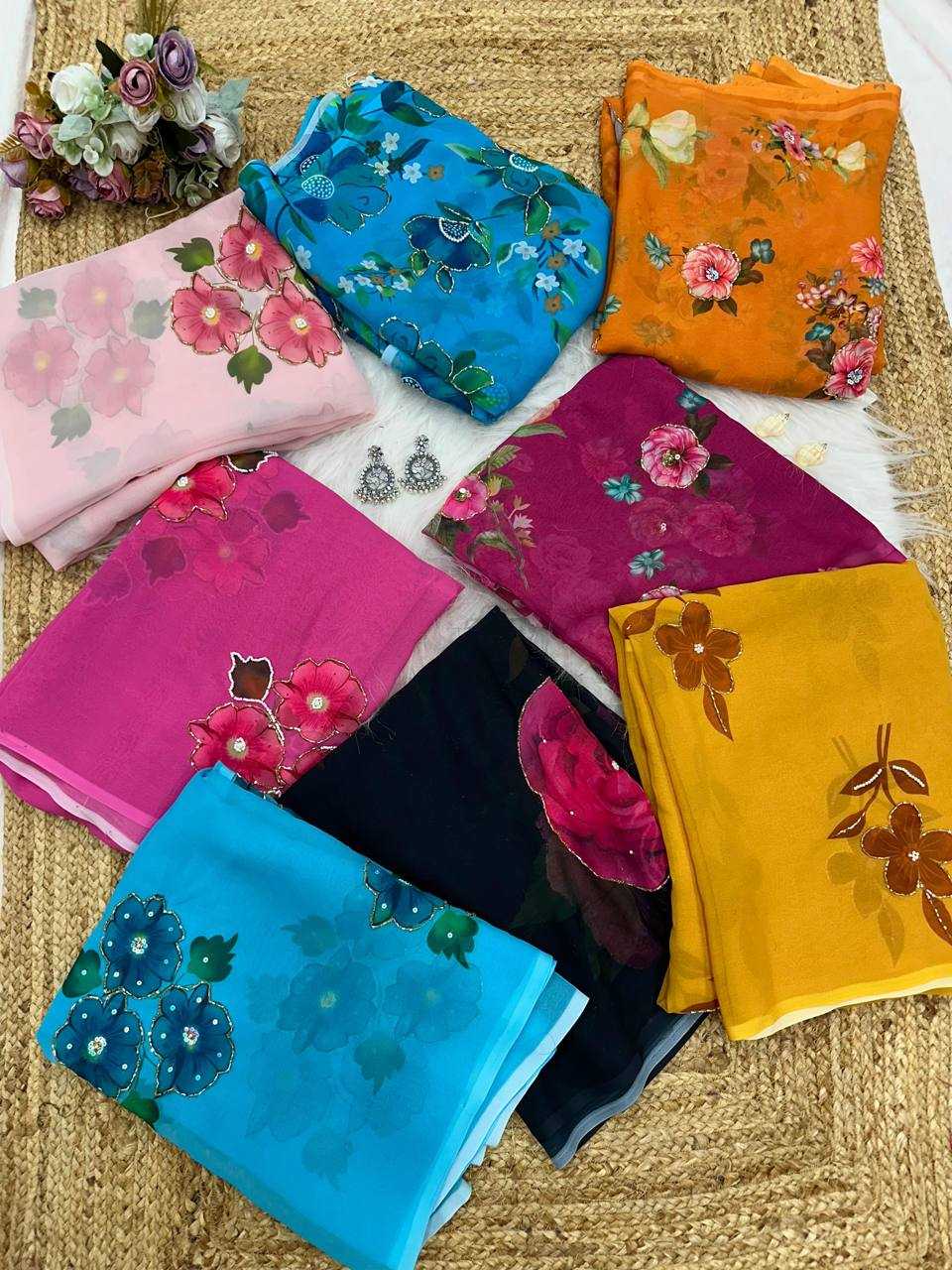Ynf Georgette KESH509 105 Sarees Wholesale Designer Sarees Fancy Sarees Ladies Sarees Manufacturer