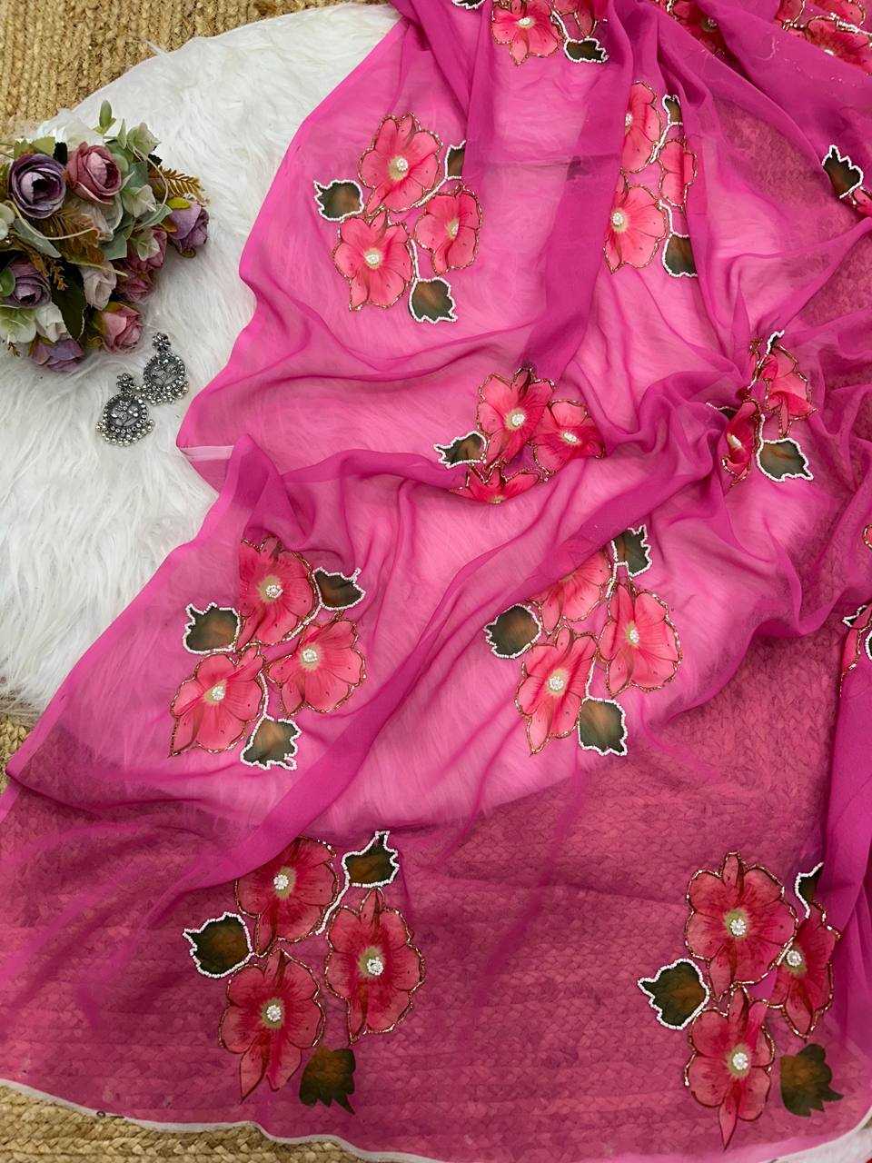 Ynf Georgette KESH509 105 Sarees Wholesale Designer Sarees Fancy Sarees Ladies Sarees Manufacturer