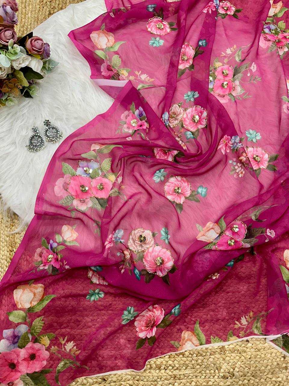 Ynf Georgette KESH509 105 Sarees Wholesale Designer Sarees Fancy Sarees Ladies Sarees Manufacturer