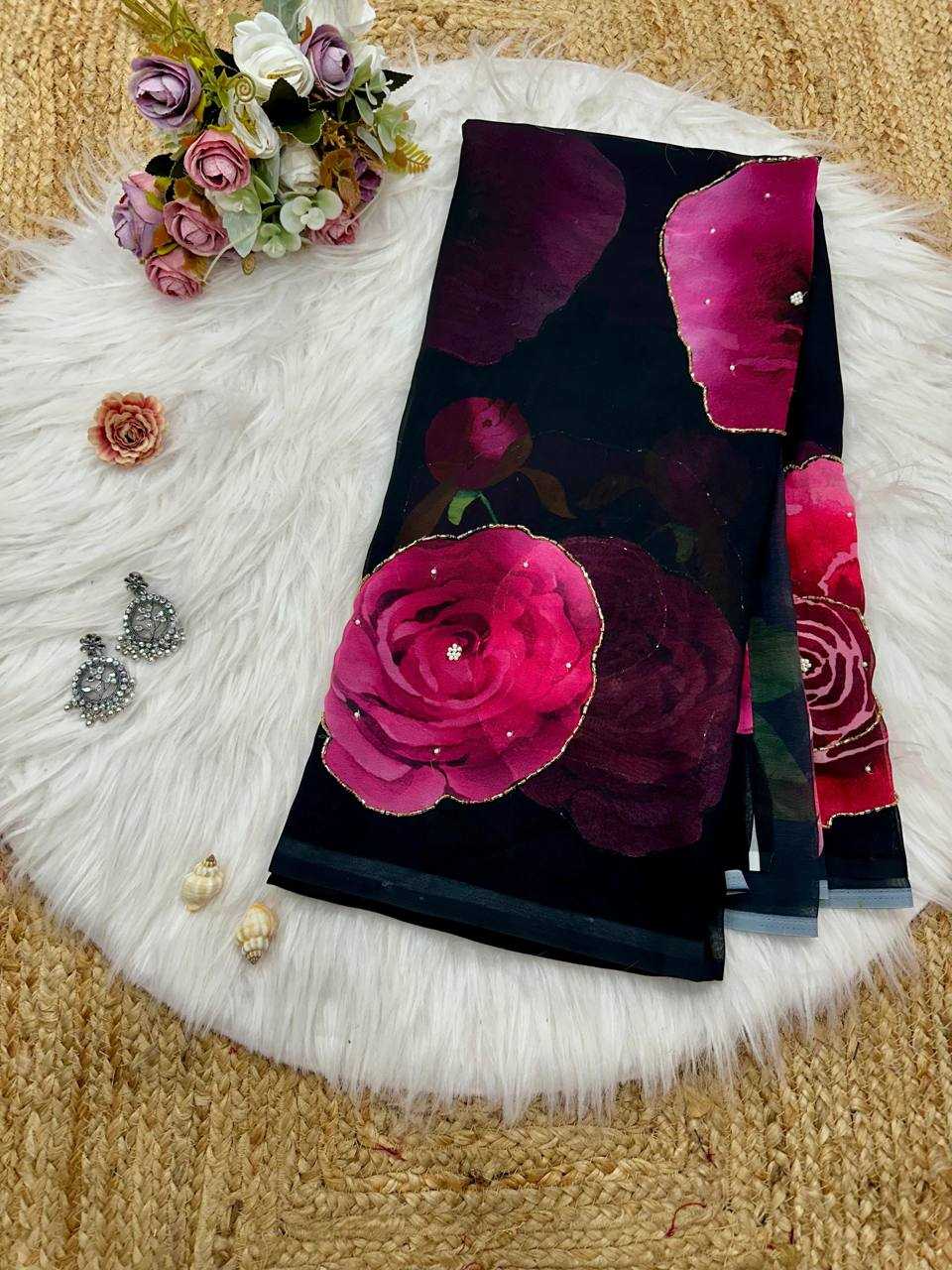 Ynf Georgette KESH509 105 Sarees Wholesale Designer Sarees Fancy Sarees Ladies Sarees Manufacturer