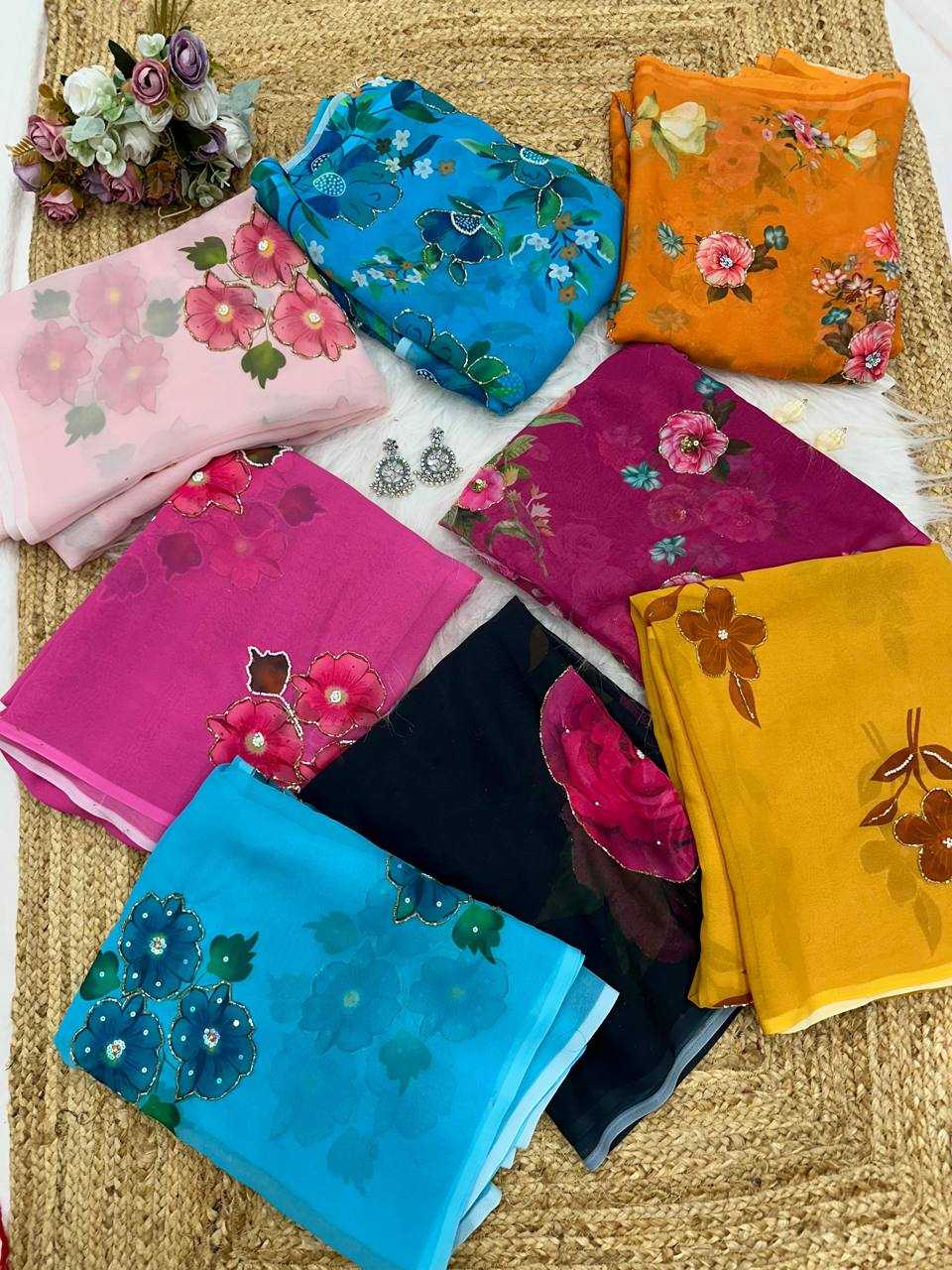 Ynf Georgette KESH509 105 Sarees Wholesale Designer Sarees Fancy Sarees Ladies Sarees Manufacturer