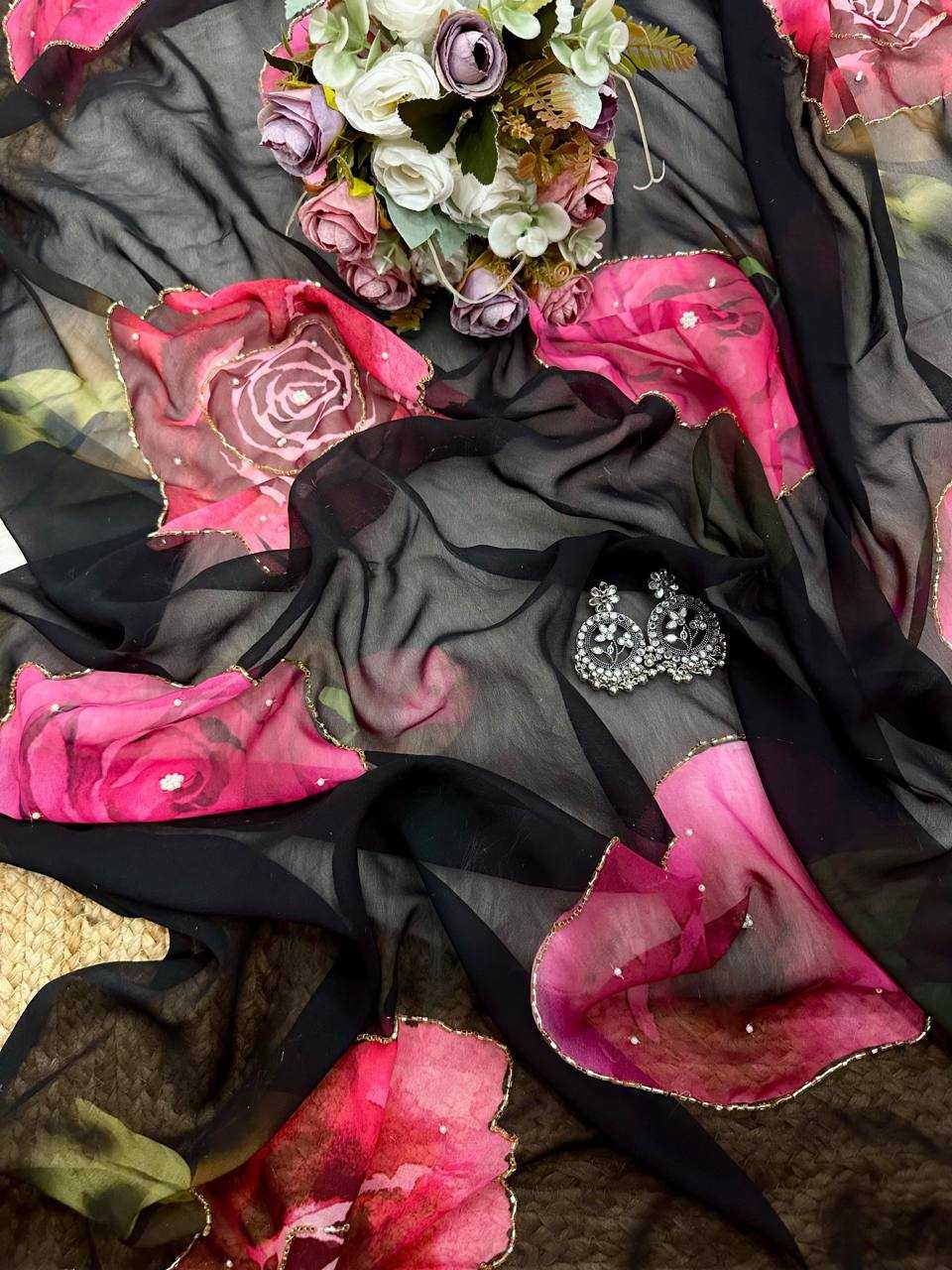 Ynf Georgette KESH509 105 Sarees Wholesale Designer Sarees Fancy Sarees Ladies Sarees Manufacturer